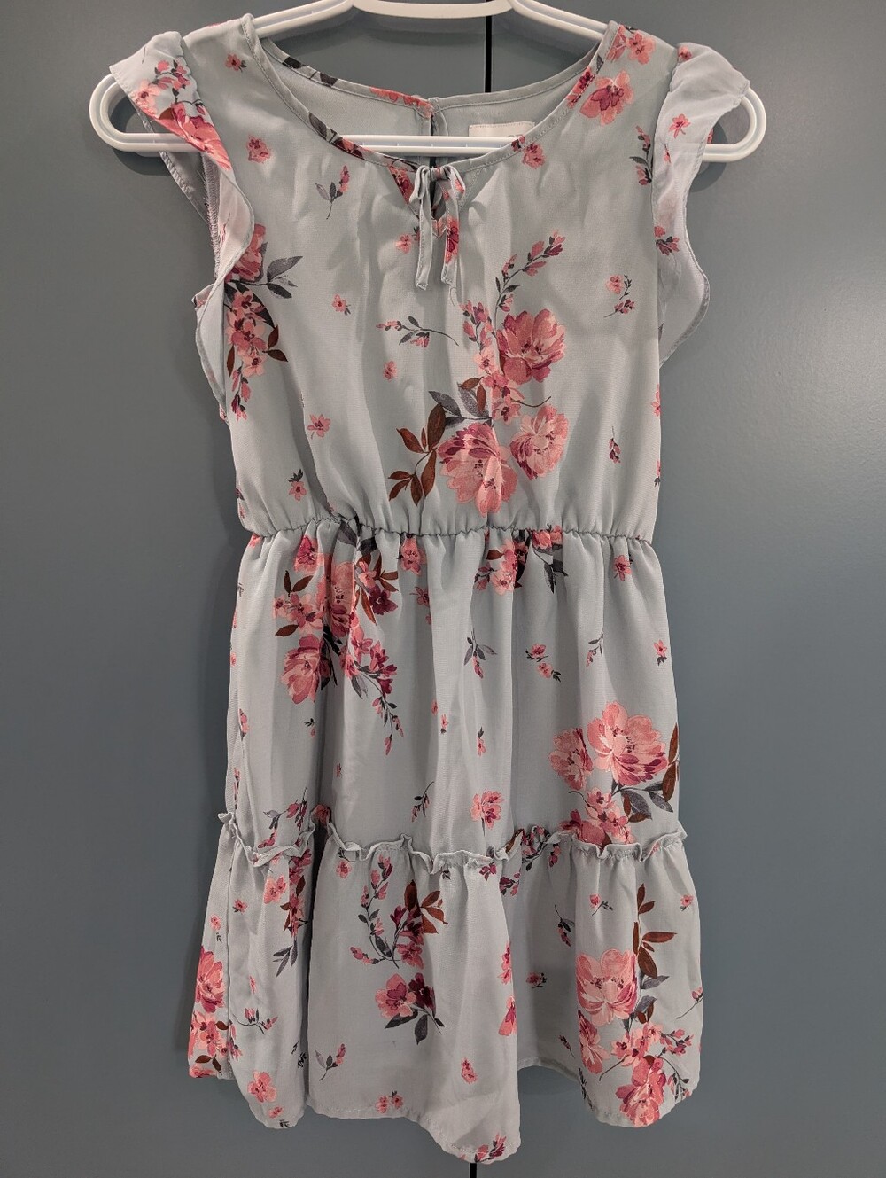 Girls Blue Floral Dress